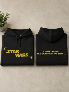 Star Wars Black Hoodie with Yellow Logo